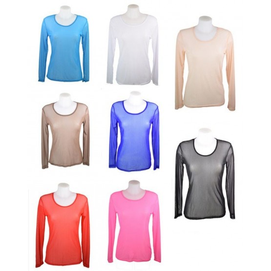 T-shirt, sous pull femme en voile transparente