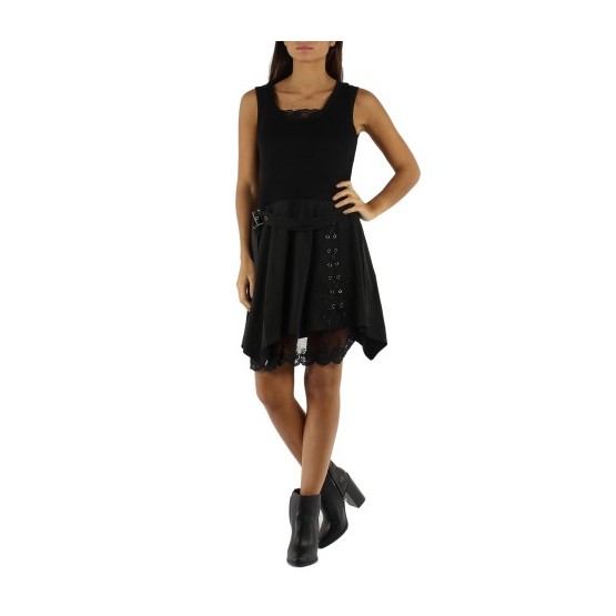 Robe noire dentelle en bas