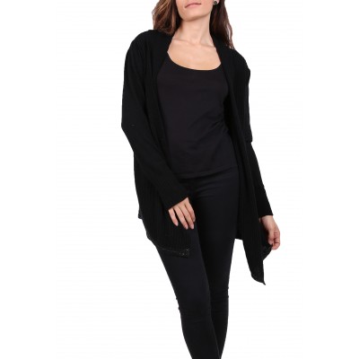 Gilet laine,couleur unie,noir