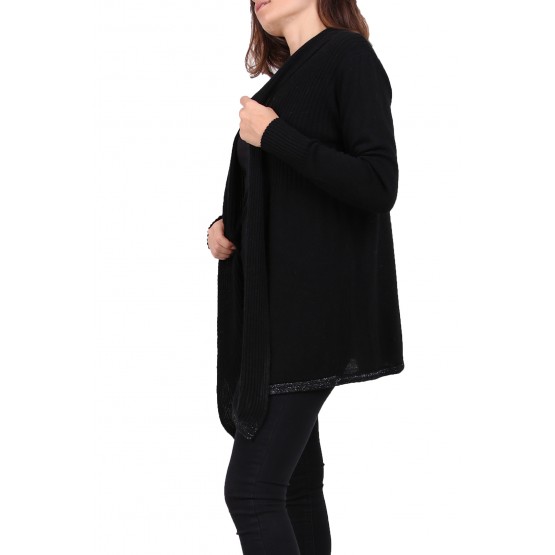 Gilet laine,couleur unie,noir