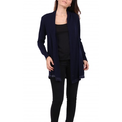 Gilet laine,couleur unie,bleu marine