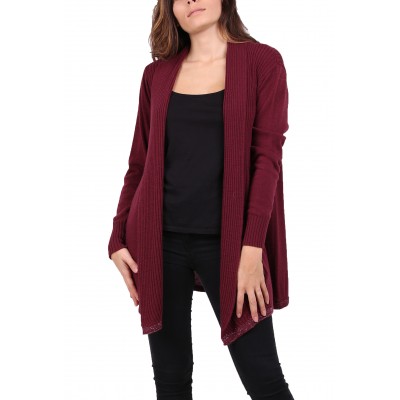 Gilet laine,couleur unie,bordeaux