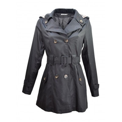 Trench imperméable, Noir, taille S  / 36
