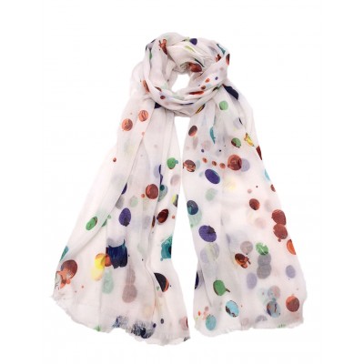 Foulard imprimée à petites bulles,Blanc