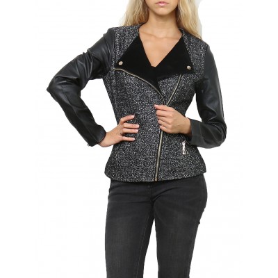 Jacket, Veste  courte, Noir,taille XS-XL