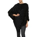 Poncho,cape en fourrure lapin