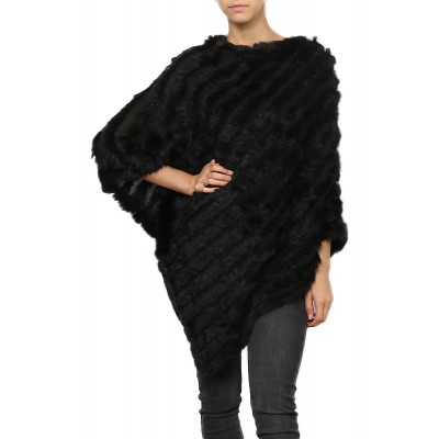 Poncho,cape en fourrure lapin