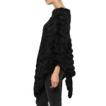 Poncho,cape en fourrure lapin