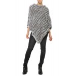 Poncho,cape en fourrure lapin,Gris