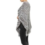 Poncho,cape en fourrure lapin,Gris