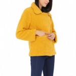 Manteau court moumoute jaune