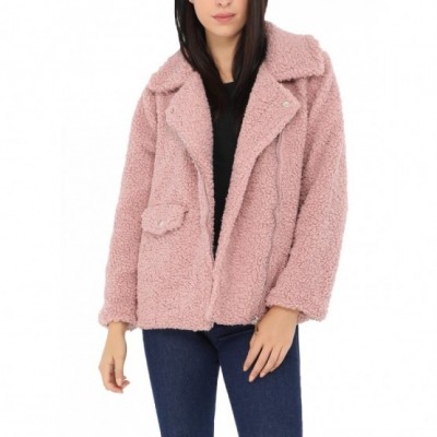 Manteau court moumoute rose