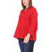 Chemise à rayure,grande taille,rouge