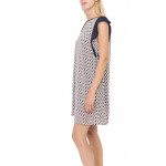 Robe imprimée,coupe droite,beige