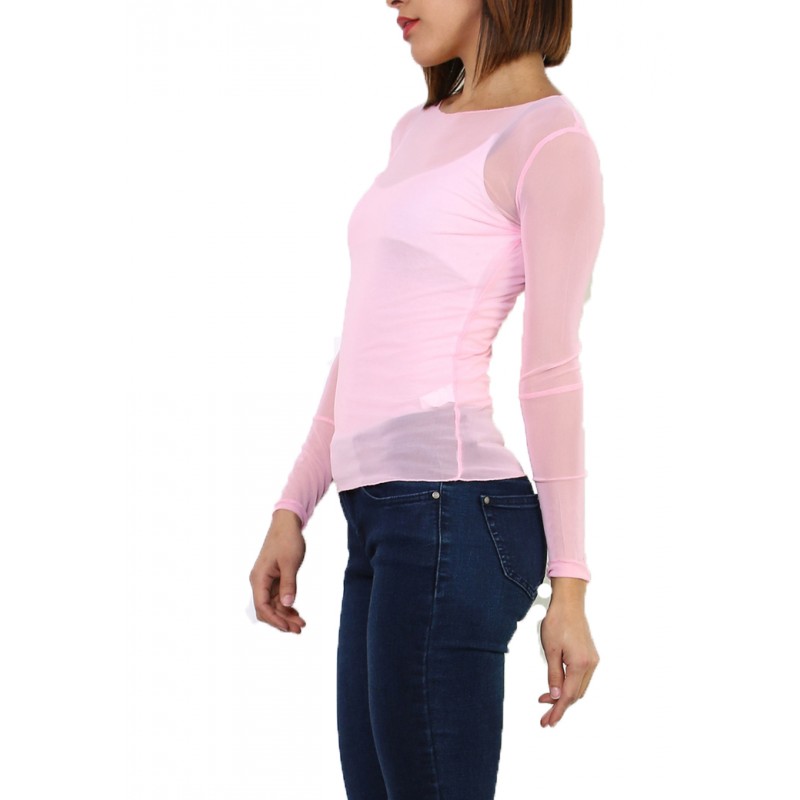 T-shirt, sous pull femme en voile transparente,taille unique 38-42