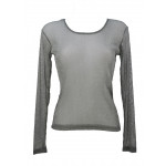 T-shirt, top en voile, brillant / pailleté