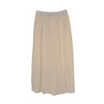 Jupe longue plisée, couleur Beige