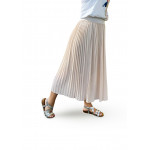 Jupe longue plisée, couleur Beige