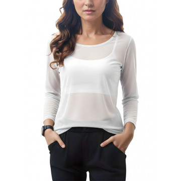 Top seconde peau manches longues Blanc – taille unique