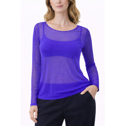 Top seconde peau manches longues Violet– taille unique