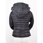 Manteau, Doudoune femme courte, Col gonflé, couleur Noir