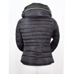 Manteau, Doudoune femme courte, Col gonflé, couleur Noir