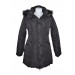 Doudoune / Manteau noir col fourré,taille S