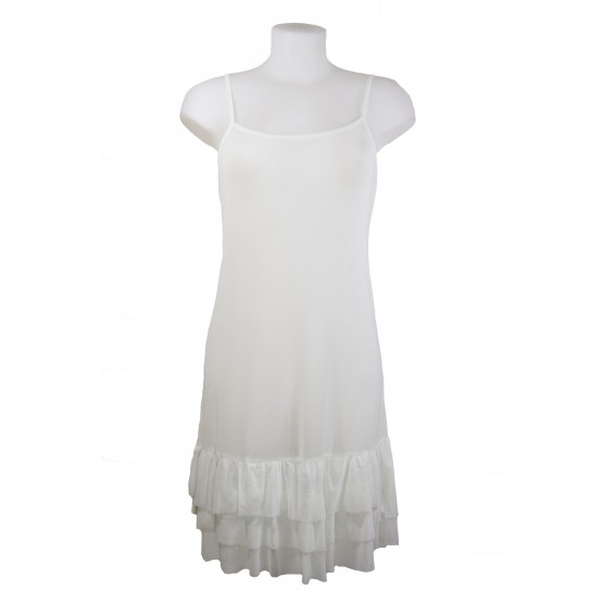 Fond de robe en voile mousseline, couleur Blanc