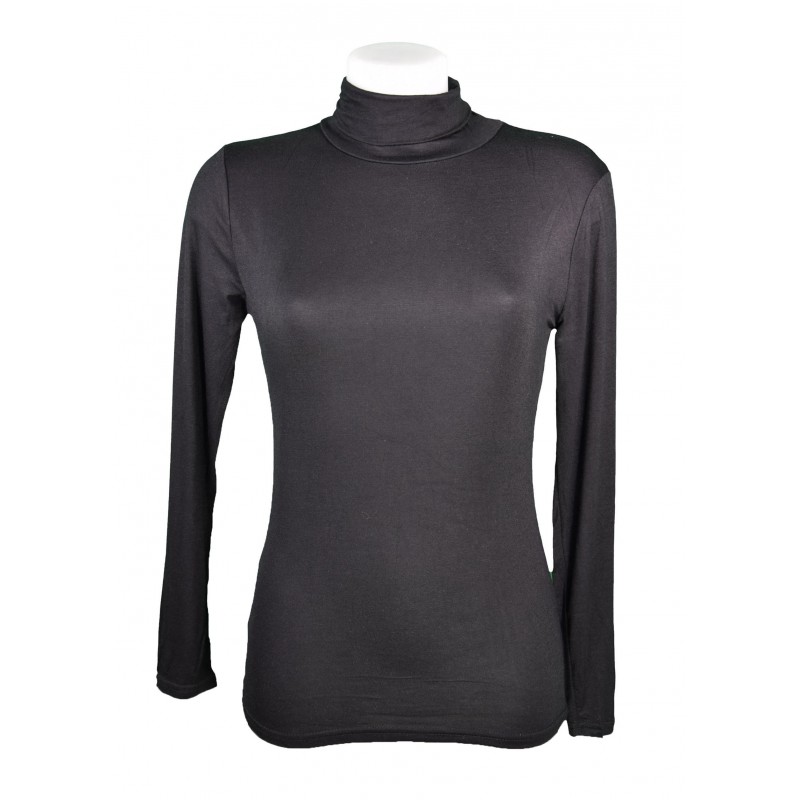 T shirt sous pull femme manches longues col roul Miss Rouge