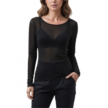 Top seconde peau manches longues Noir – taille unique