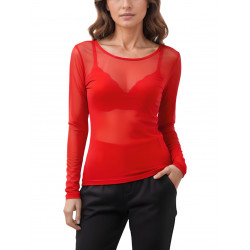 Top seconde peau manches longues Rouge – taille unique